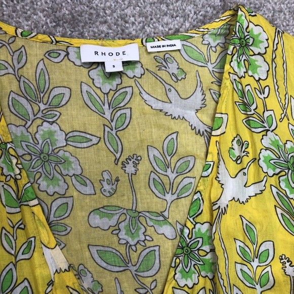 Rhode Mini Dress Fiona Yellow Godet Hem - Picture 4 of 9